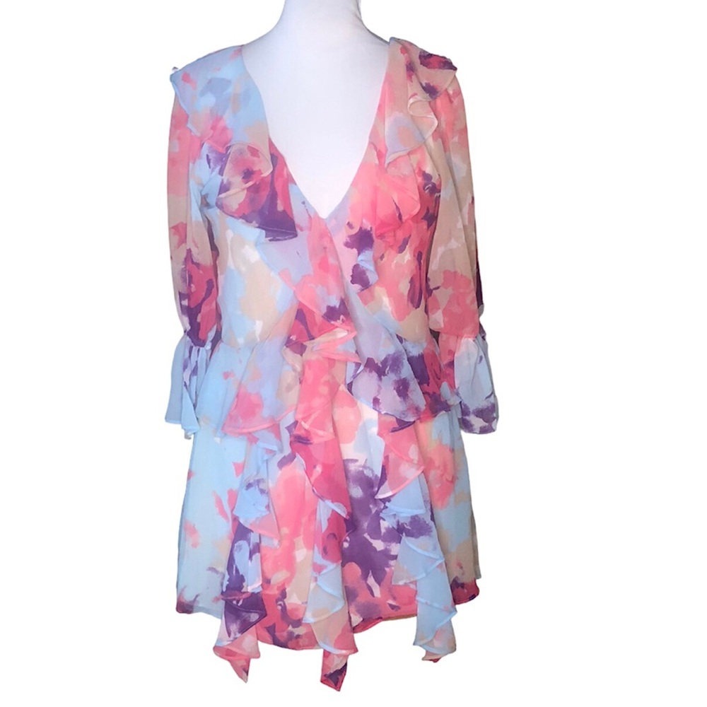 Ruffle watercolor dress